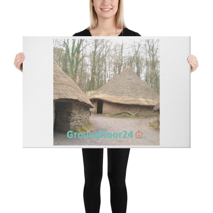 Village Charm Canvas with Groundfloor24 with House Logo