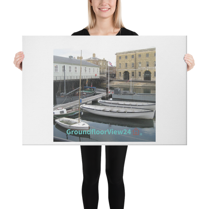 Boat on Water Canvas with groundfloorview24 with House Logo