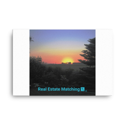 Beautiful Sunset Sinari Canvas with realestatematching with key Logo
