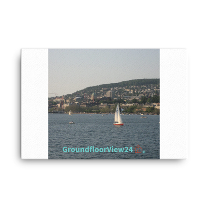 Beautiful River & Hills Sinari Canvas with groundfloorview24 with House Logo