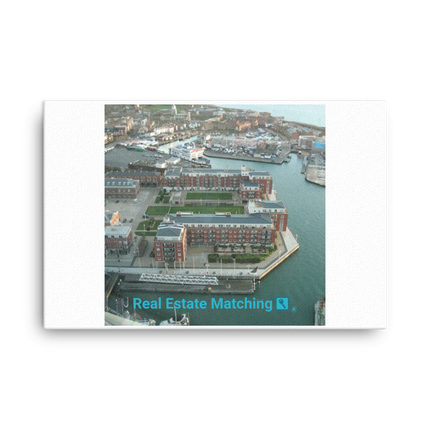 Nice City Canvas with realestatematching with key Logo