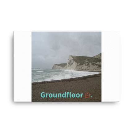 Waves and Sand Canvas with Groundfloor with House Logo