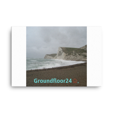 Waves and Sand Canvas with Groundfloor24 with House Logo