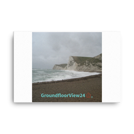 Waves and Sand Canvas with groundfloorview24 with House Logo