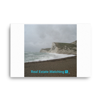 Waves and Sand Canvas with realestatematching with key Logo