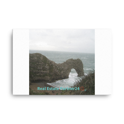 Coastal Escape Canvas with realestatepartner24 with house Logo
