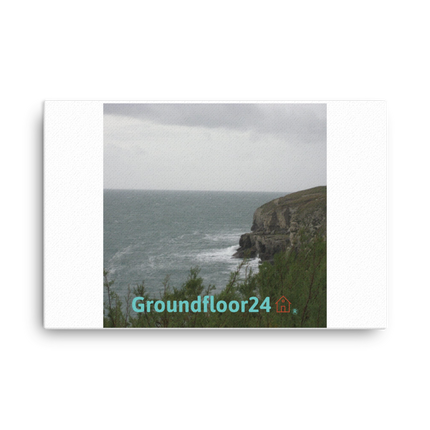 Seaside Serenity Canvas with Groundfloor24 with House Logo