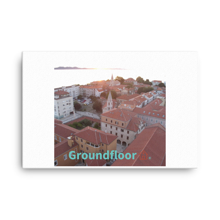 Roof Sunset View Canvas with Groundfloor with House Logo