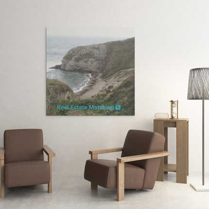 Sea & Hills Canvas with realestatematching with key Logo
