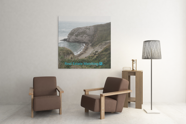 Sea & Hills Canvas with realestatematching with key Logo