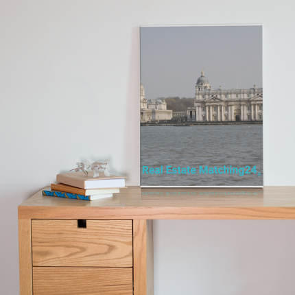Riverside Beauty Framed poster with realestatematching24 without key Logo
