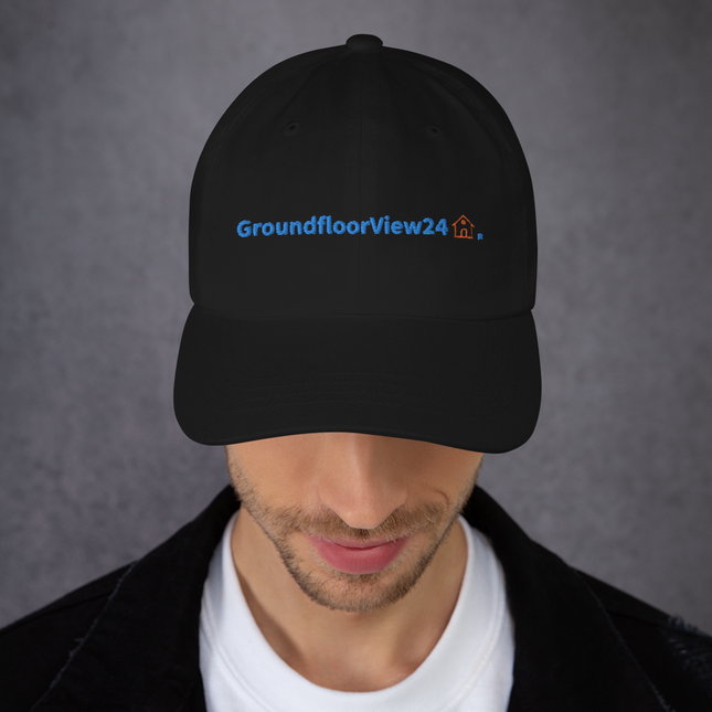 Hungary Classic Dad Hat GroundfloorView24 with 3 Logos.