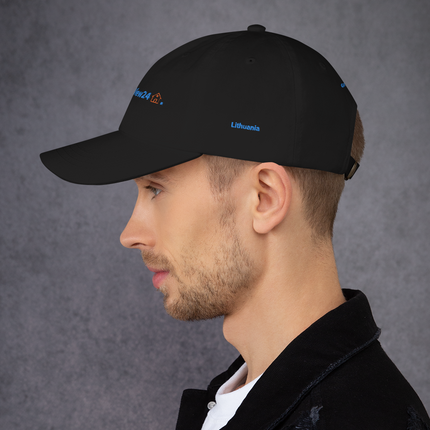Lithuania Classic Dad Hat GroundfloorView24 with 3 Logos.