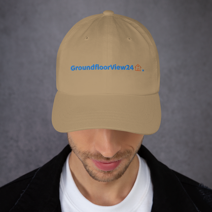 Belgium Classic Dad Hat GroundfloorView24 with 3 Logos.