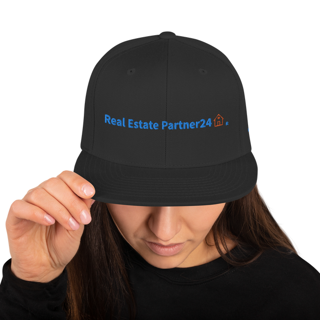 Moldova Snapback Hat Real Estate Partner24 with 3 Logos.