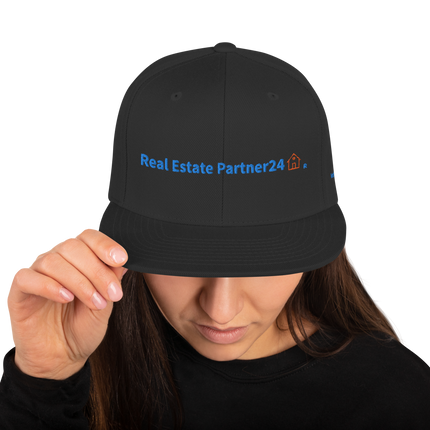 North Macedonia Snapback Hat Real Estate Partner24 with 3 Logos.