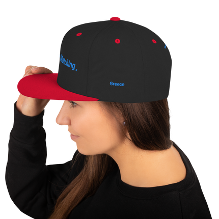 Greece Snapback Hat Real Estate Matching with 3 Logos