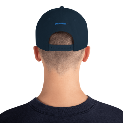 v Snapback Hat Groundfloor with 3 Logos.