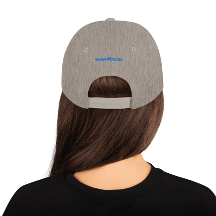 North Macedonia Snapback Hat Groundfloor24 with 3 Logos.