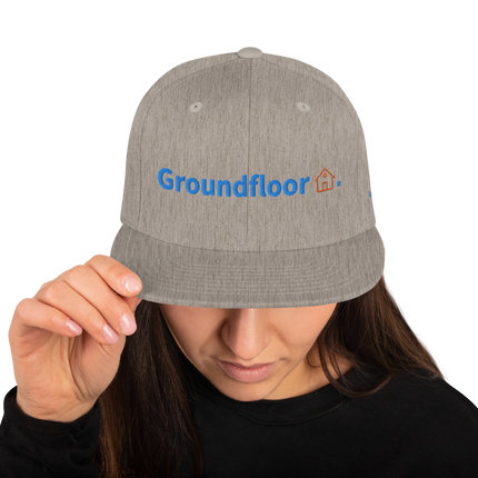 Luxembourg Snapback Hat Groundfloor with 3 Logos.