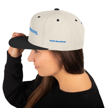 North Macedonia Snapback Hat Real Estate Matching with 3 Logos