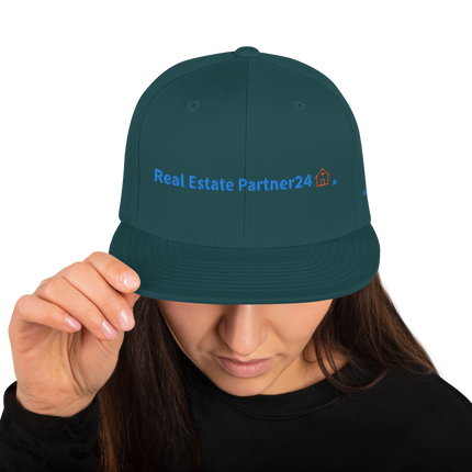 North Macedonia Snapback Hat Real Estate Partner24 with 3 Logos.
