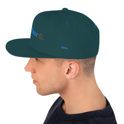 Malta Snapback Hat Groundfloor with 3 Logos.