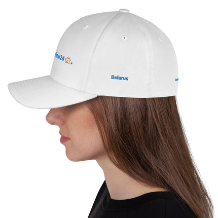 Belarus Structured Cap GroundfloorView24 with 3 Logos.