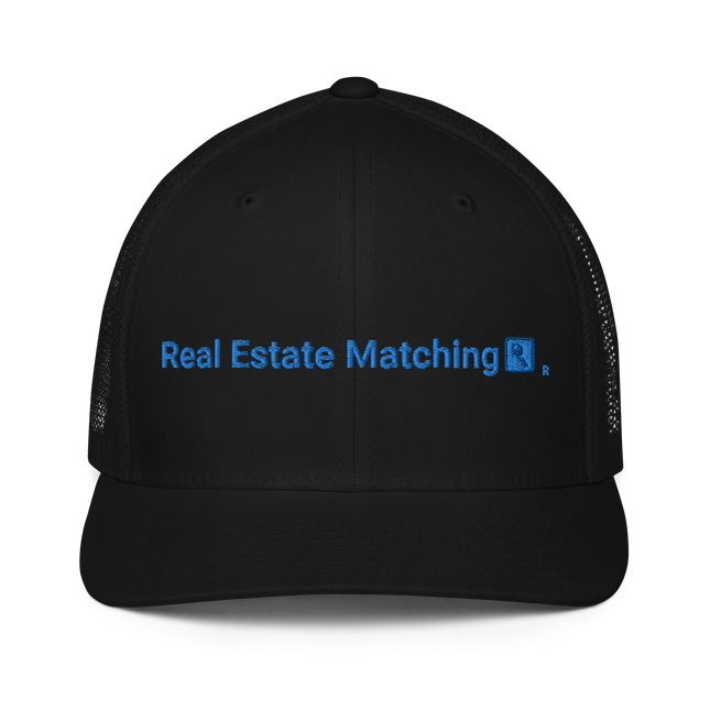 Closed-back trucker cap Real Estate Matching with Logo.