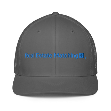 Closed-back trucker cap Real Estate Matching with Logo.