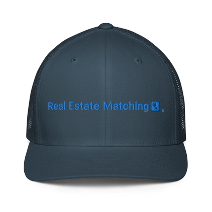 Closed-back trucker cap Real Estate Matching with Logo.