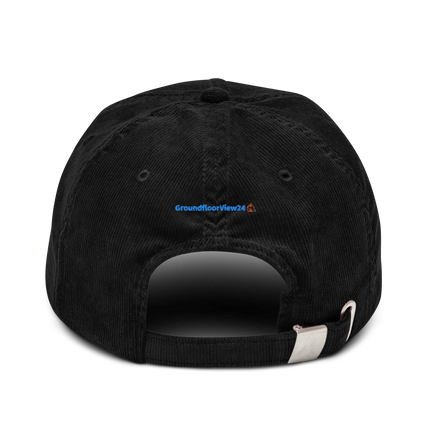 Liechtenstein Corduroy Hat GroundfloorView24 with 3 Logos.