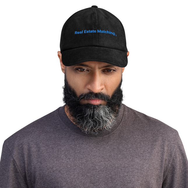 Romania Corduroy Hat Real Estate Matching with 3 Logos