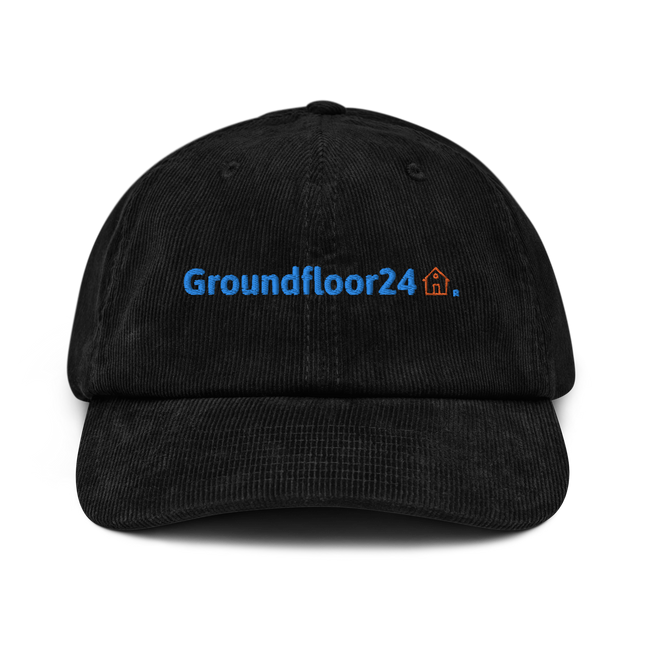 Austria Corduroy Hat Groundfloor24 with 3 Logos.
