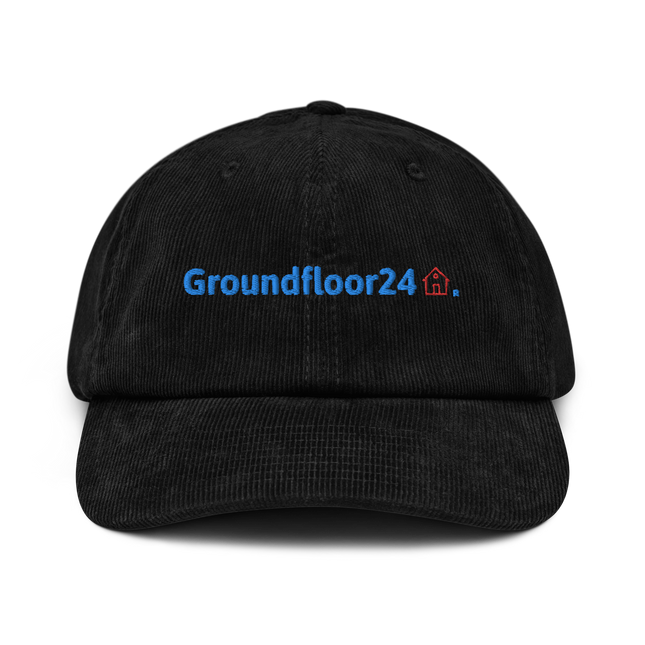Estonia Corduroy Hat Groundfloor24 with 3 Logos.