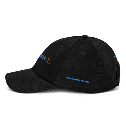 Bosnia and Herzegovina Corduroy Hat Groundfloor24 with 3 Logos.