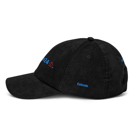 Estonia Corduroy Hat Groundfloor24 with 3 Logos.