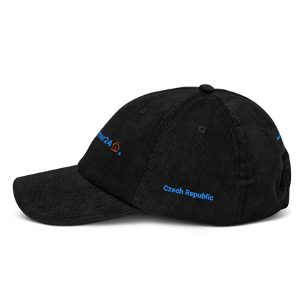 Czech Republic Corduroy Hat Real Estate Partner24 with 3 Logos.