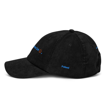 Poland Corduroy Hat Real Estate Partner24 with 3 Logos.
