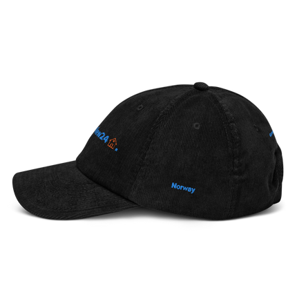 Norway Corduroy Hat GroundfloorView24 with 3 Logos.