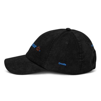 Croatia Corduroy Hat Groundfloor with 3 Logos.