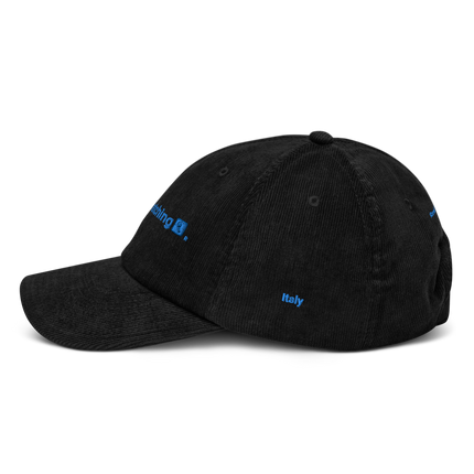 Italy Corduroy Hat Real Estate Matching with 3 Logos.