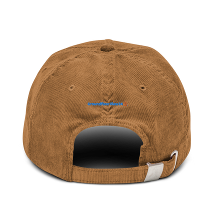 Slovenia Corduroy Hat GroundfloorView24 with 3 Logos.