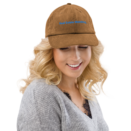 Switzerland Corduroy Hat Real Estate Matching with 3 Logos