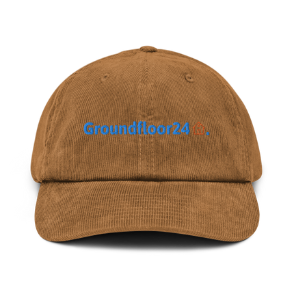 Finland Corduroy Hat Groundfloor24 with 3 Logos.