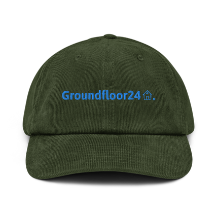 Sweden Corduroy Hat Groundfloor24 with 3 Logos.