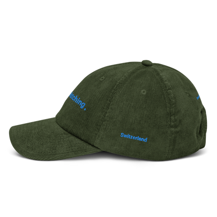 Switzerland Corduroy Hat Real Estate Matching with 3 Logos
