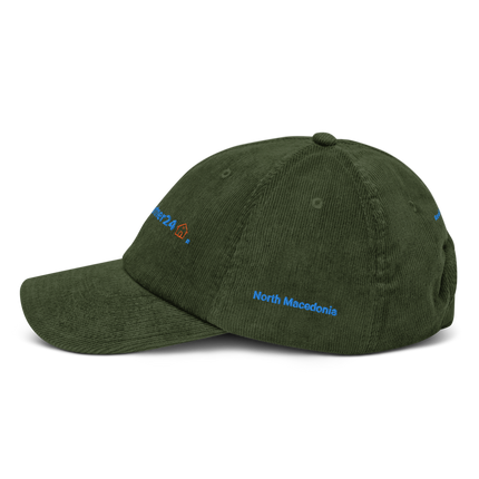 North Macedonia Corduroy Hat Real Estate Partner24 with 3 Logos.