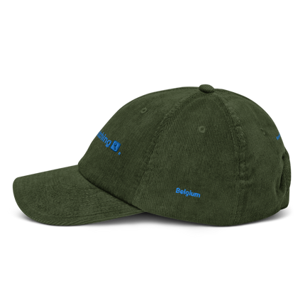 Belgium Corduroy Hat Real Estate Matching with 3 Logos.