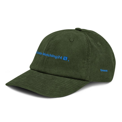 Greece Corduroy Hat Real Estate Matching24 with 3 Logos.